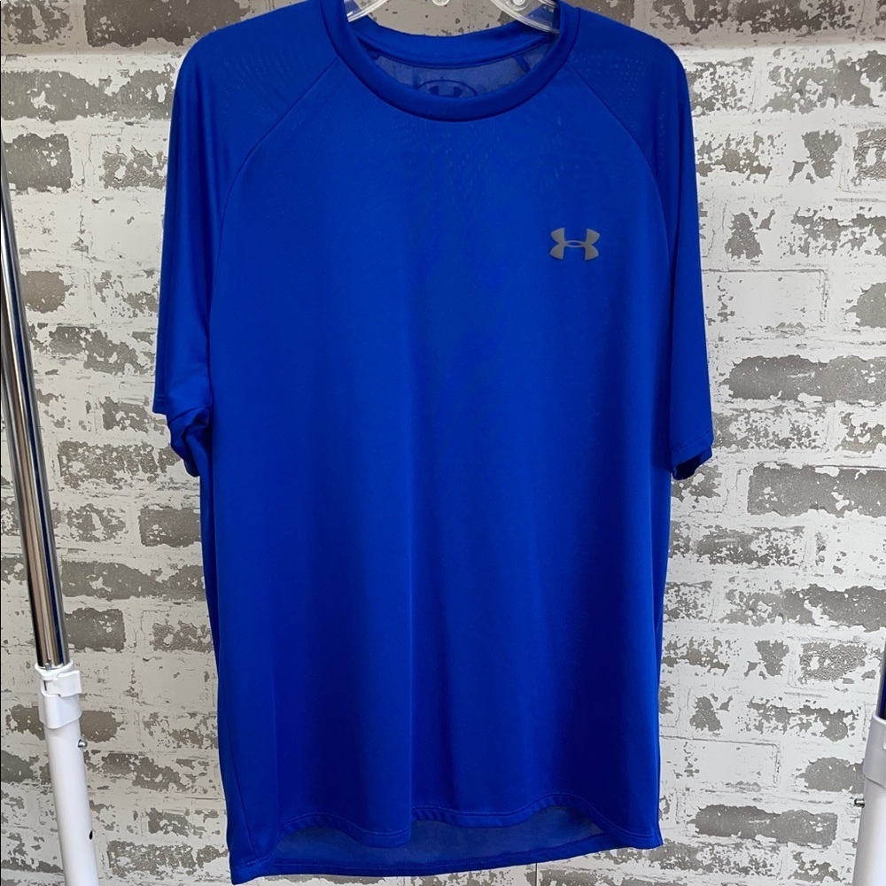 Under Armour Men's The Tech Tee Blue Shirt Size Medium